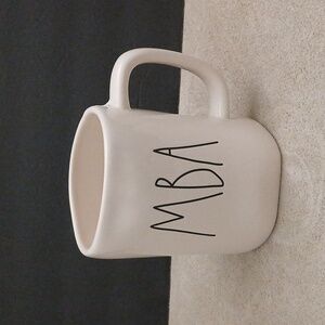 Rae Dunn White MBA Proffesional ceramic Drinking Mug NEW